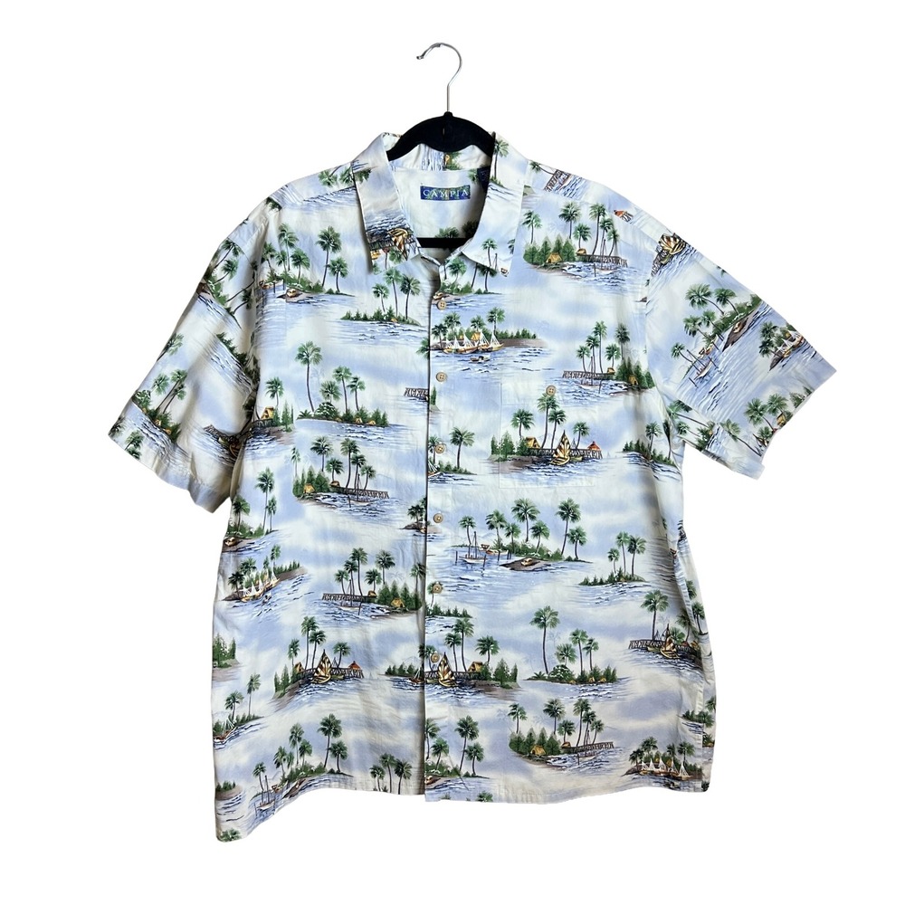 Coastal Vintage Men's Campia Hawaiian Allover Print Shirt XXL Resortwear